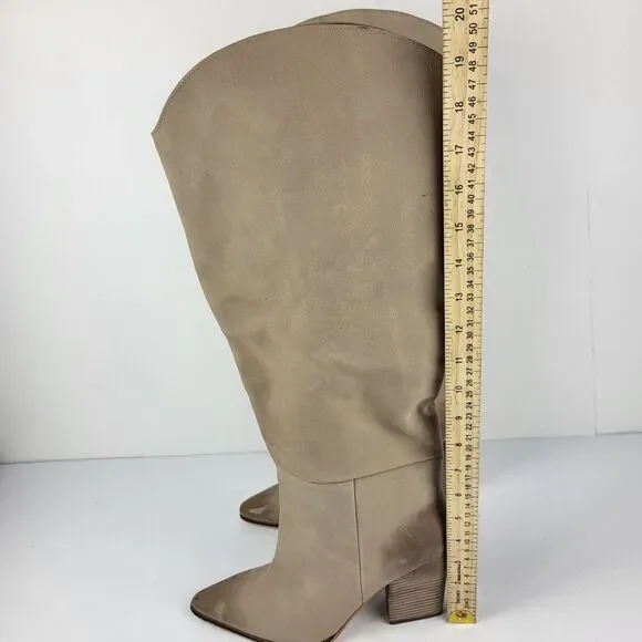 STEVE MADDEN CROFT TAN Women's LEATHER KNEE HIGH BOOTS SIZE 9.5W - Picture 3 of 16